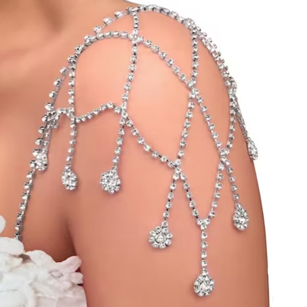 Luxury Mesh Rhinestone Shoulder Chain - Picture 7 of 7